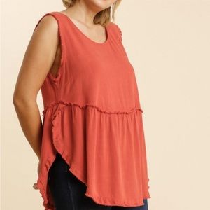 🆕Umgee Plus Carrot Scoop Frayed Hem
Tunic